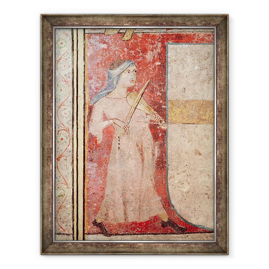 Tablou inramat - Juan Oliver - Sfintii Femelelor de la Mormant si inviere, detaliu al jucatorului Rebecului, 60 x 80 cm