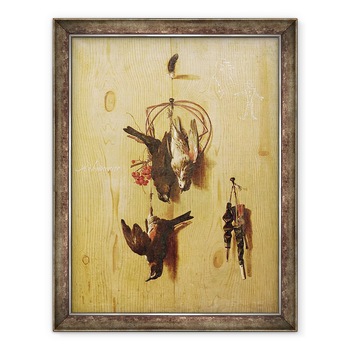 Tablou inramat - Melchior de Hondecoeter - Trompe-loeil cu aripi rosii si un teren, 60 x 80 cm Tablou inramat - Melchior de Hondecoeter - Trompe-loeil cu aripi rosii si un teren, 60 x 80 cm