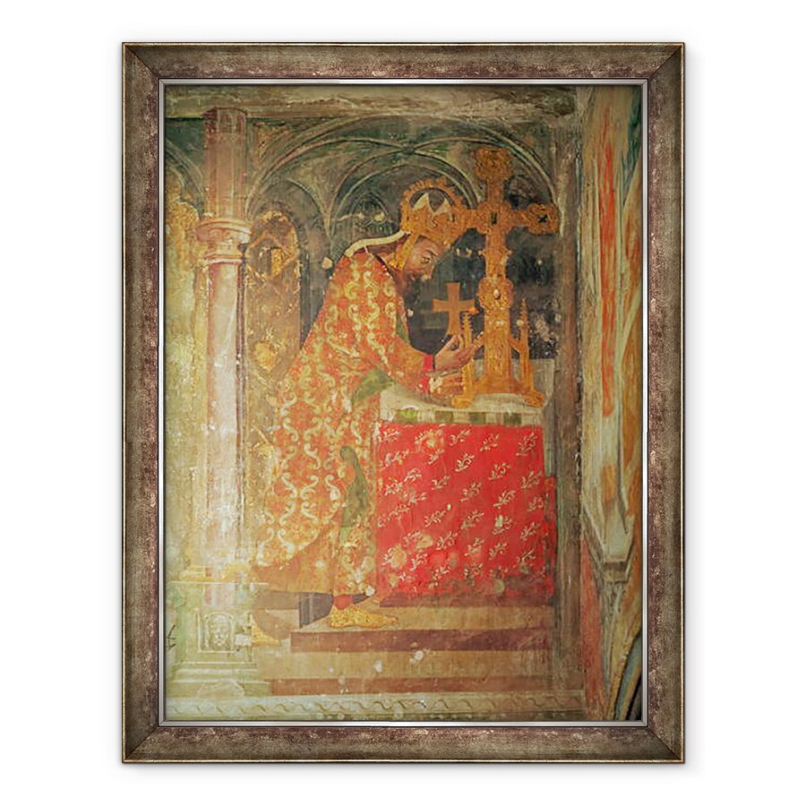 Tablou inramat - Nikolaus or Mikulas Wurmser - Sfantul imparat Roman Carol al IV-lea pune relicva ghimpe din coroana lui Hristos intr-o relicva, din capela Fecioarei, 70 x 90 cm