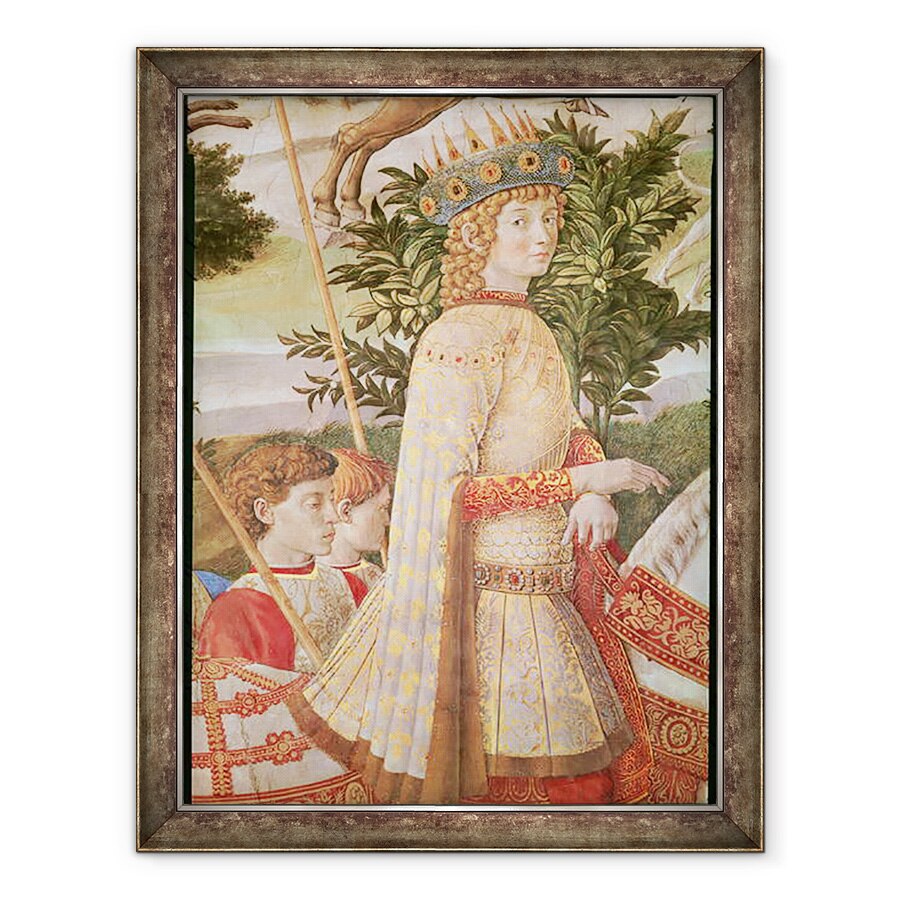Tablou inramat - Benozzo di Lese di Sandro Gozzoli - Procesiunea Magilor, procesiunea condusa de Lorenzo Magul sub masca Magului Caspar, detaliu al lui Lorenzo de Medici, 60 x 80 cm