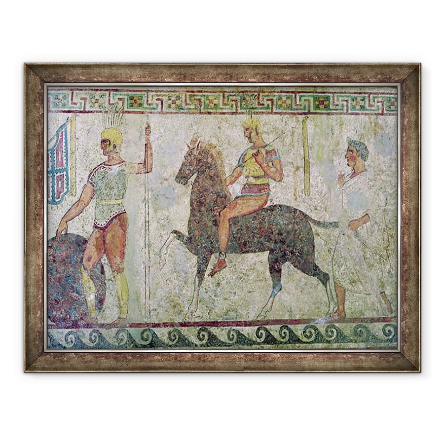 Tablou inramat - Greek - Cavalerist si un soldat picior, 60 x 80 cm