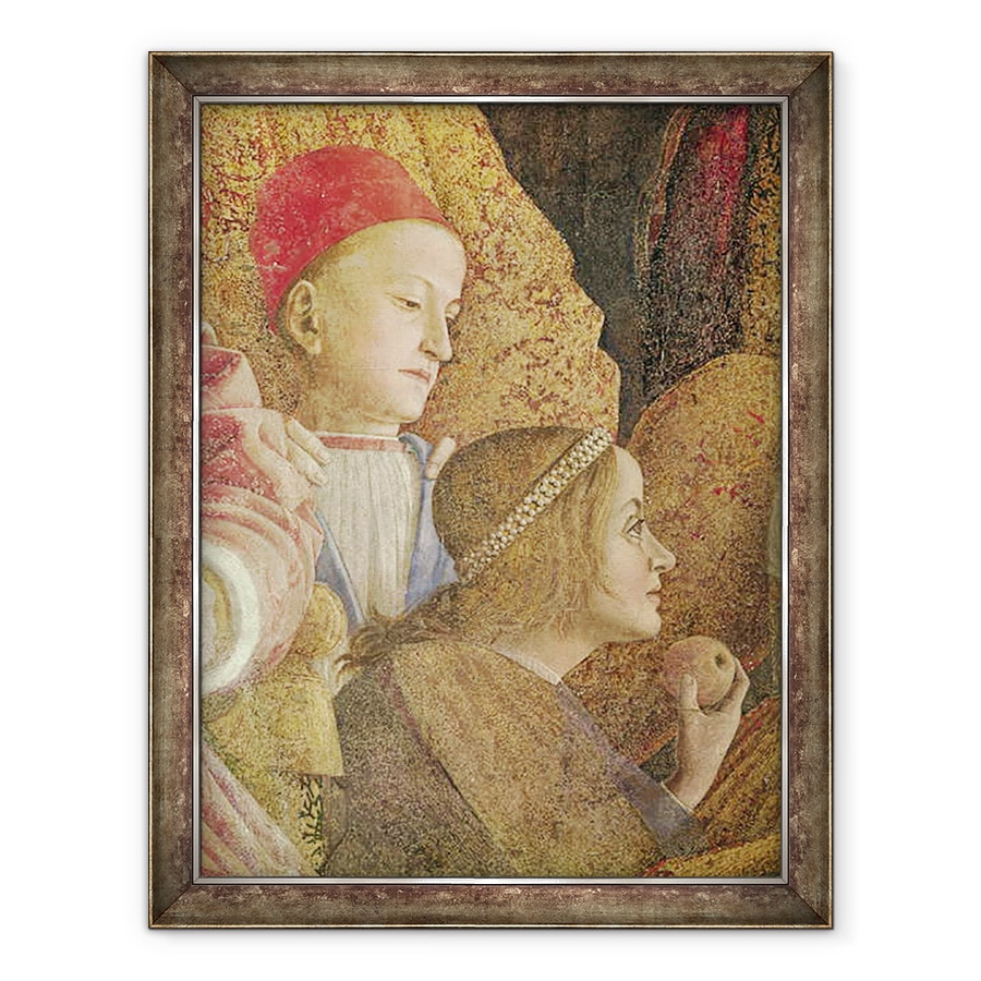 Tablou inramat - Andrea Mantegna - Marchizul Ludovico Gonzago al III-lea de Mantua impreuna cu familia si curtenii sai, detaliu al copiilor Gonzago, 60 x 80 cm