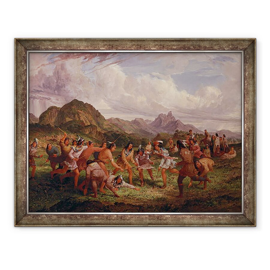 Tablou inramat - Captain Seth Eastman - Minge joc printre indienii Sioux, 70 x 90 cm