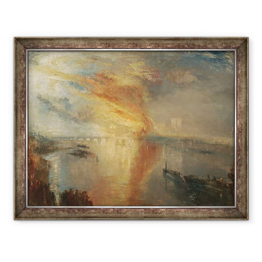 Tablou inramat - Joseph Mallord William Turner - Arderea Caselor Lorzilor si Comunelor, 16 octombrie 1834, 70 x 90 cm