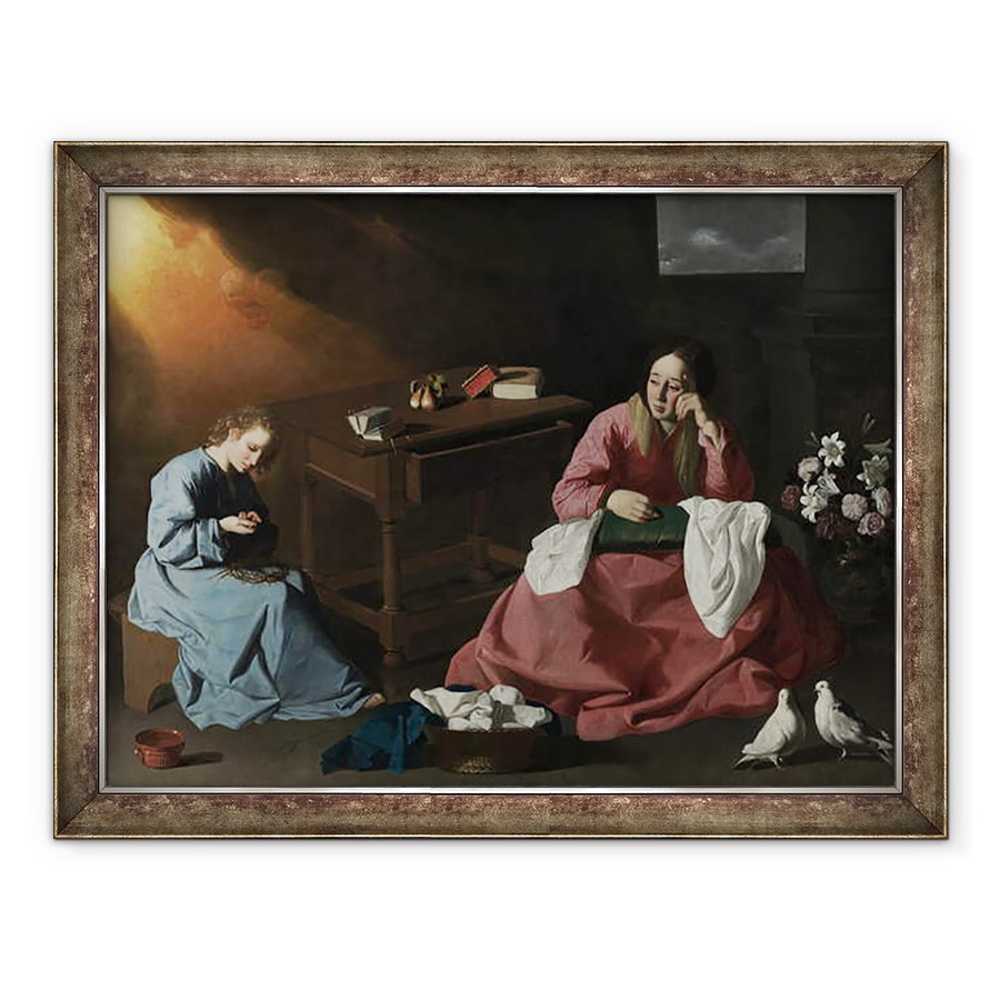 Tablou inramat - Francisco de Zurbaran - Hristos si Fecioara in Casa din Nazaret, 70 x 90 cm