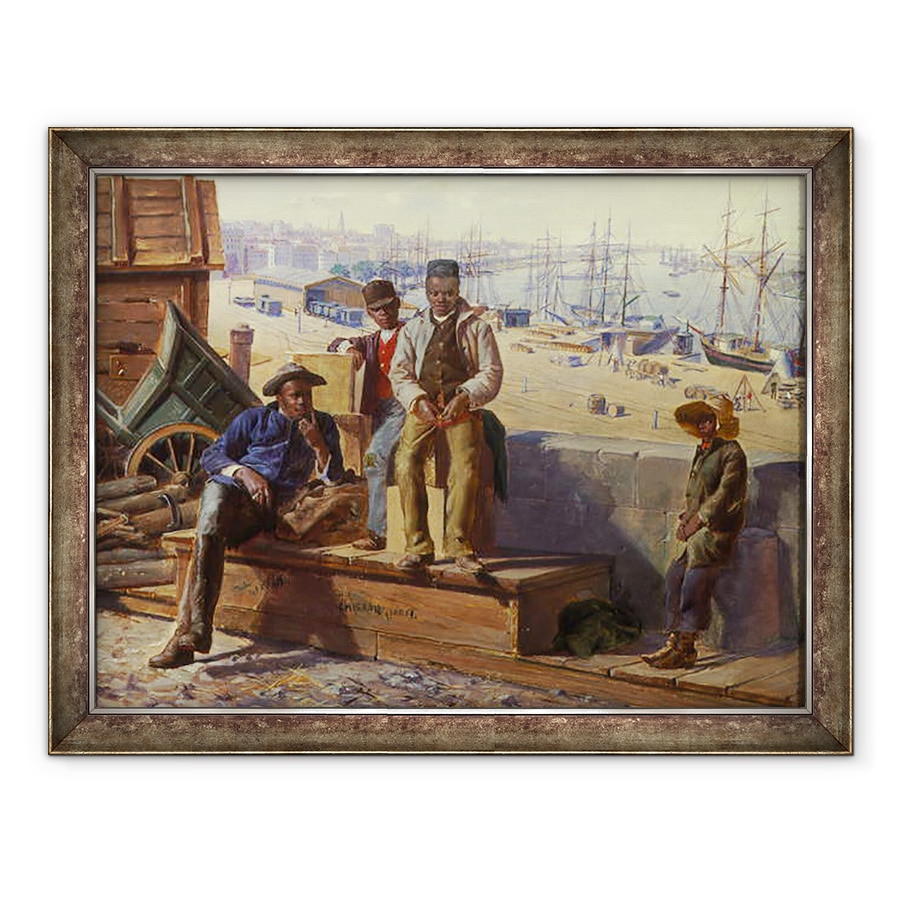 Tablou inramat - David Norslup - Negro Boys pe chei, 60 x 80 cm