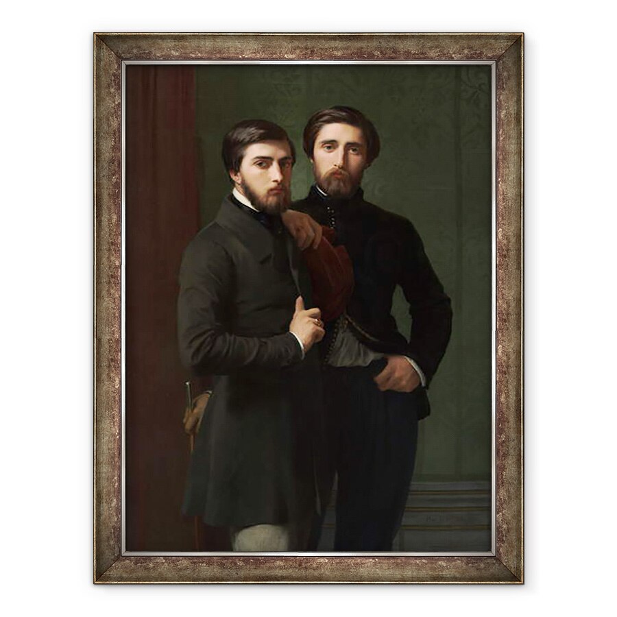 Tablou inramat - Hippolyte Flandrin - René-Charles Dassy si fratele sau Jean-Baptiste-Claude-Amédé Dassy, 70 x 90 cm