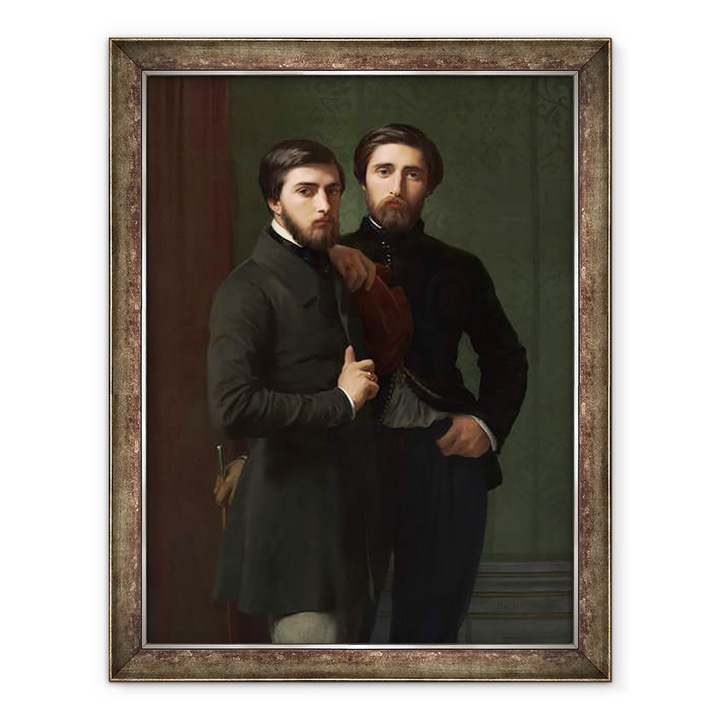 Tablou inramat - Hippolyte Flandrin - René-Charles Dassy si fratele sau Jean-Baptiste-Claude-Amédé Dassy, 70 x 90 cm