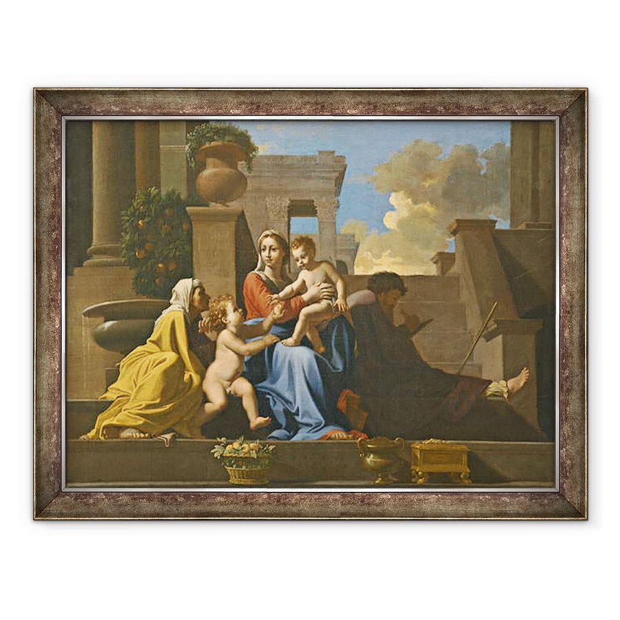 Tablou inramat - Nicolas Poussin - Sfanta familie pe trepte, 60 x 80 cm