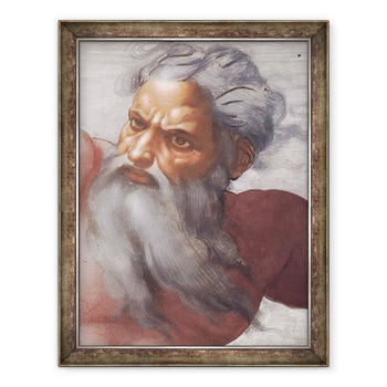 Tablou inramat - Michelangelo Buonarroti - Plafonul Capelei Sixtine, Crearea Soarelui si Lunii, 1508-12, 60 x 80 cm Tablou inramat - Michelangelo Buonarroti - Plafonul Capelei Sixtine, Crearea Soarelui si Lunii, 1508-12, 60 x 80 cm