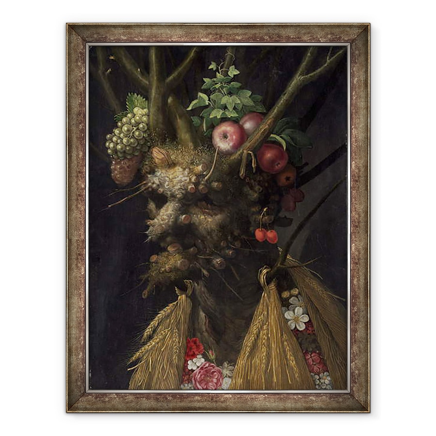 Tablou inramat - Giuseppe Arcimboldo - Patru anotimpuri intr-un singur cap, 60 x 80 cm