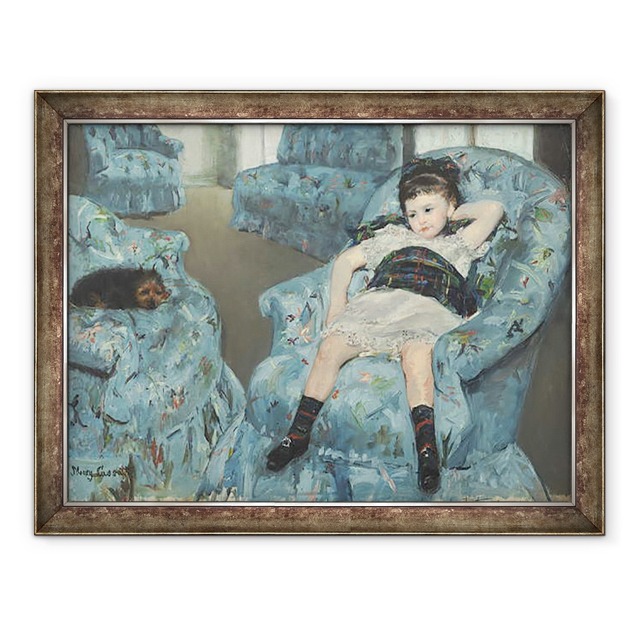 Tablou inramat - Mary Stevenson Cassatt - Fetita intr-un fotoliu albastru, 60 x 80 cm