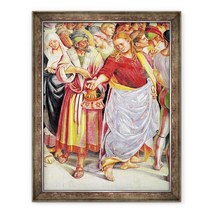 Tablou inramat - Luca Signorelli - Detaliu al Predicarii Anticristului, din Capela Madonnei di San Brizio, 60 x 80 cm