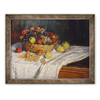 Tablou inramat - Claude Monet - Mere si struguri, 60 x 80 cm Tablou inramat - Claude Monet - Mere si struguri, 60 x 80 cm