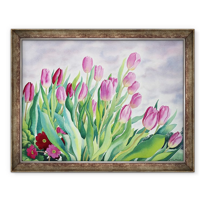 Tablou inramat - Christopher Ryland - Lalele dupa fereastra, 60 x 80 cm