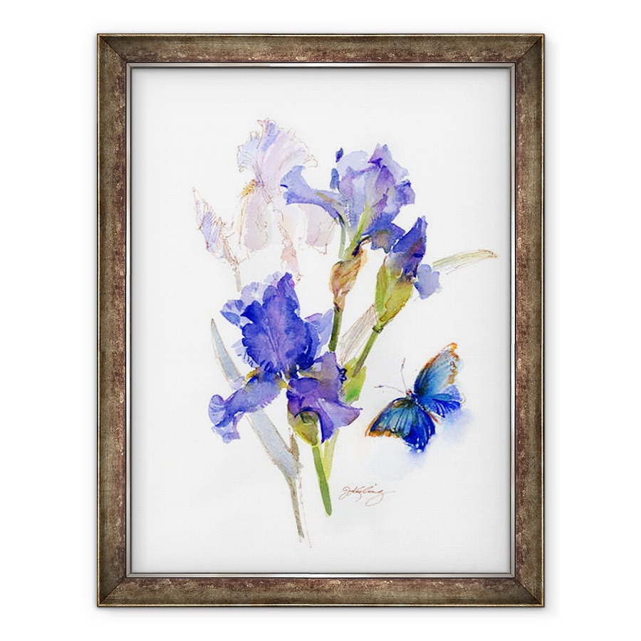 Tablou inramat - John Keeling - Iris cu fluture albastru, 2016, 70 x 90 cm