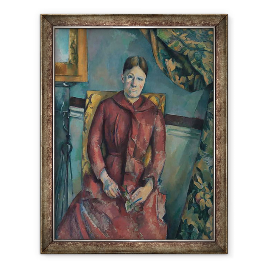 Tablou inramat - Paul Cezanne - Madame Cézanne intr-o rochie rosie, 70 x 90 cm