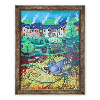 Tablou inramat - Lisa Graa Jensen - Parcul Wimbledon Doves,2017, 70 x 90 cm Tablou inramat - Lisa Graa Jensen - Parcul Wimbledon Doves,2017, 70 x 90 cm