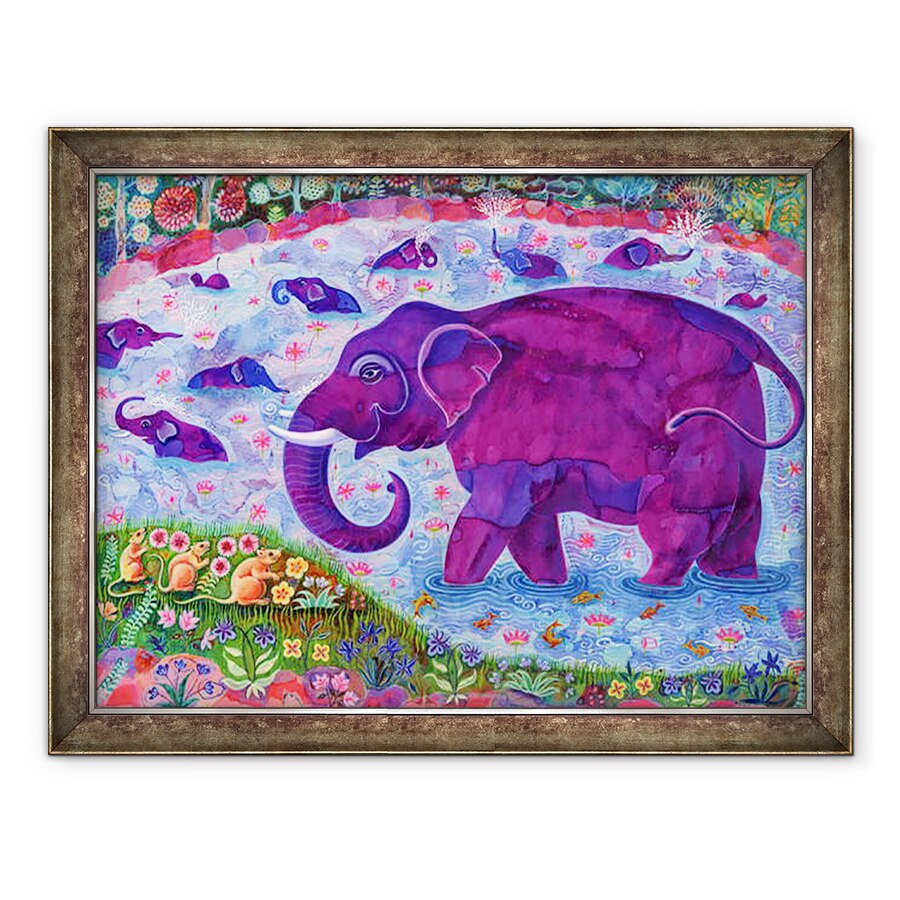 Tablou inramat - Jane Tattersfield - Elefant si soareci, 1998, 60 x 80 cm
