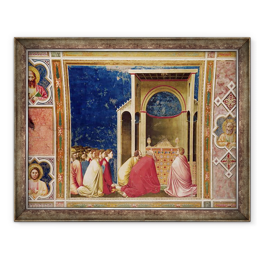 Tablou inramat - Giotto di Bondone - Peditorii Fecioarei se roaga inaintea tijelor din templu, 70 x 90 cm