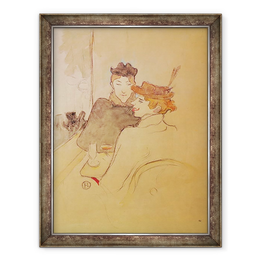 Tablou inramat - Henri de Toulouse-Lautrec - Doua femei stand intr-o cafenea, 70 x 90 cm