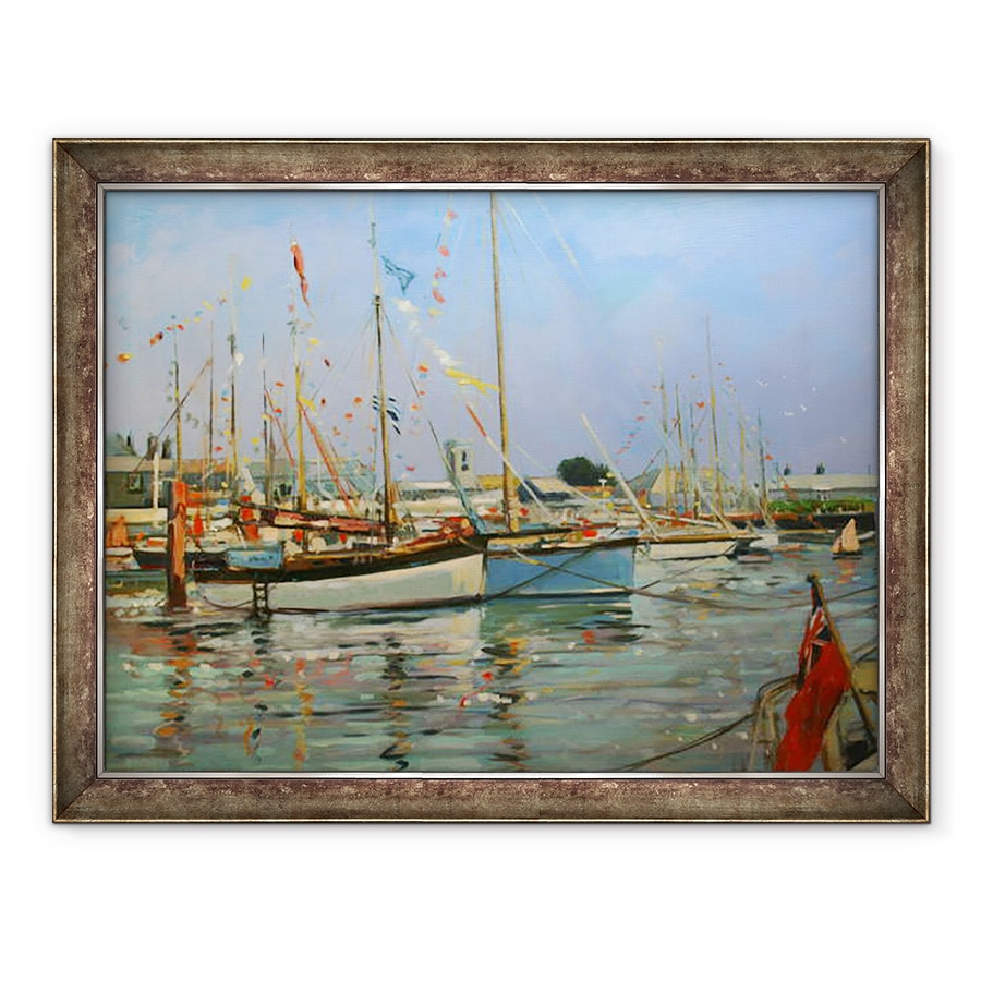 Tablou inramat - Jennifer Wright - Vechi Gaffers, Yarmouth, Insula Wight, 60 x 80 cm
