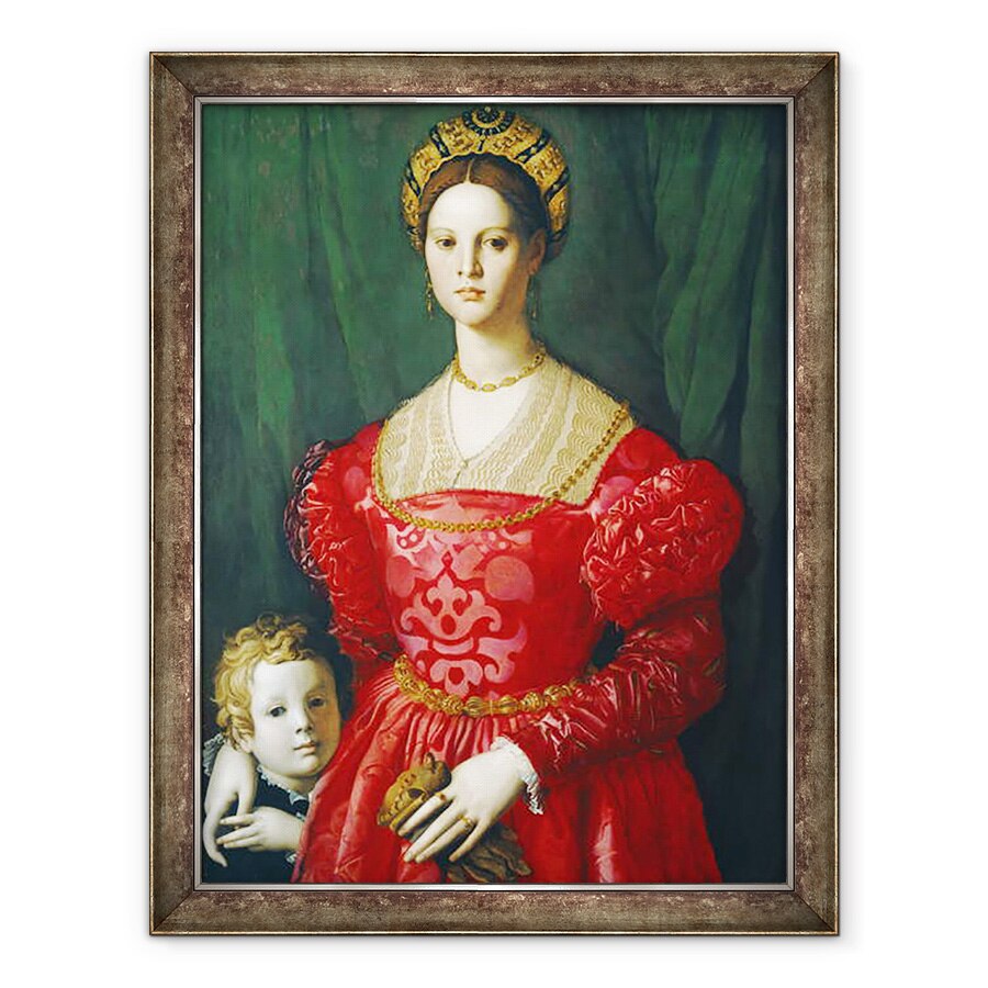 Tablou inramat - Agnolo di Cosimo Bronzino - O tanara femeie si baietelul ei, 70 x 90 cm