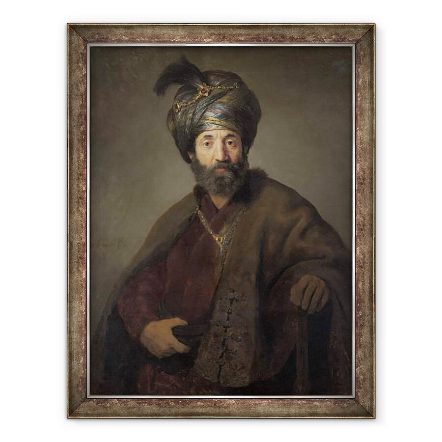 Tablou inramat - Rembrandt Harmensz van Rijn - Barbat in Costum Oriental, 60 x 80 cm