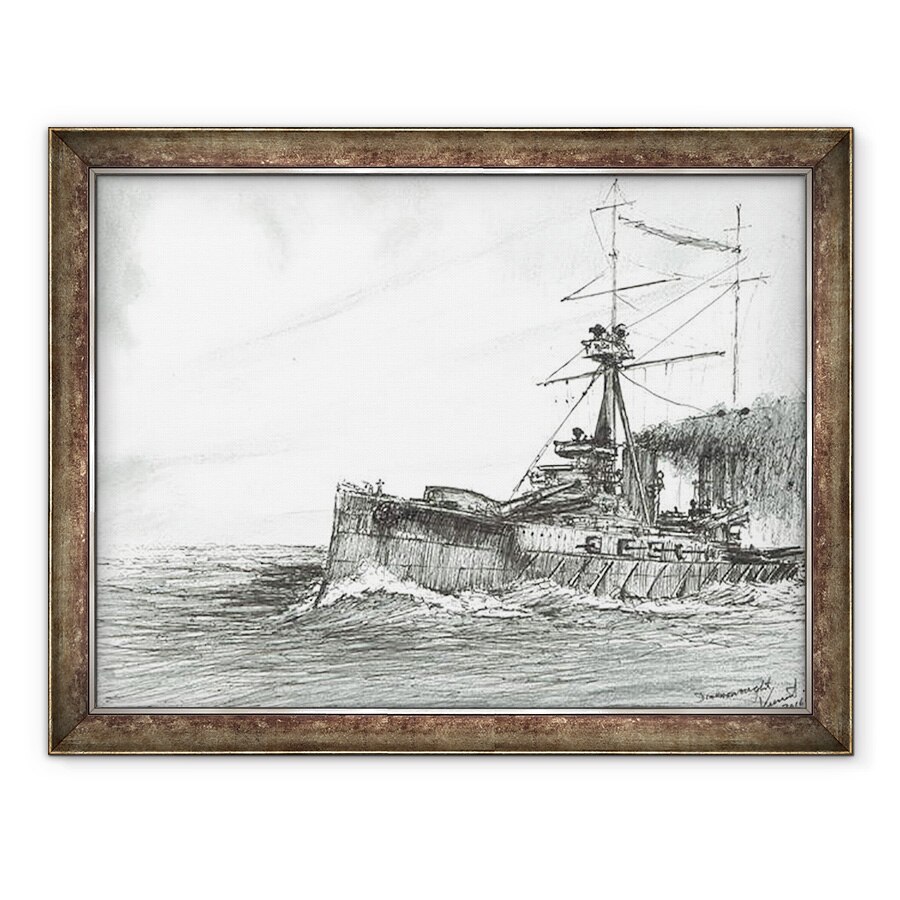 Tablou inramat - Vincent Alexander Booth - HMS Dreadnought pe mare, 2017, 60 x 80 cm