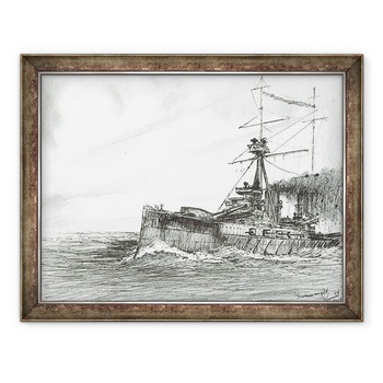 Tablou inramat - Vincent Alexander Booth - HMS Dreadnought pe mare, 2017, 70 x 90 cm Tablou inramat - Vincent Alexander Booth - HMS Dreadnought pe mare, 2017, 70 x 90 cm
