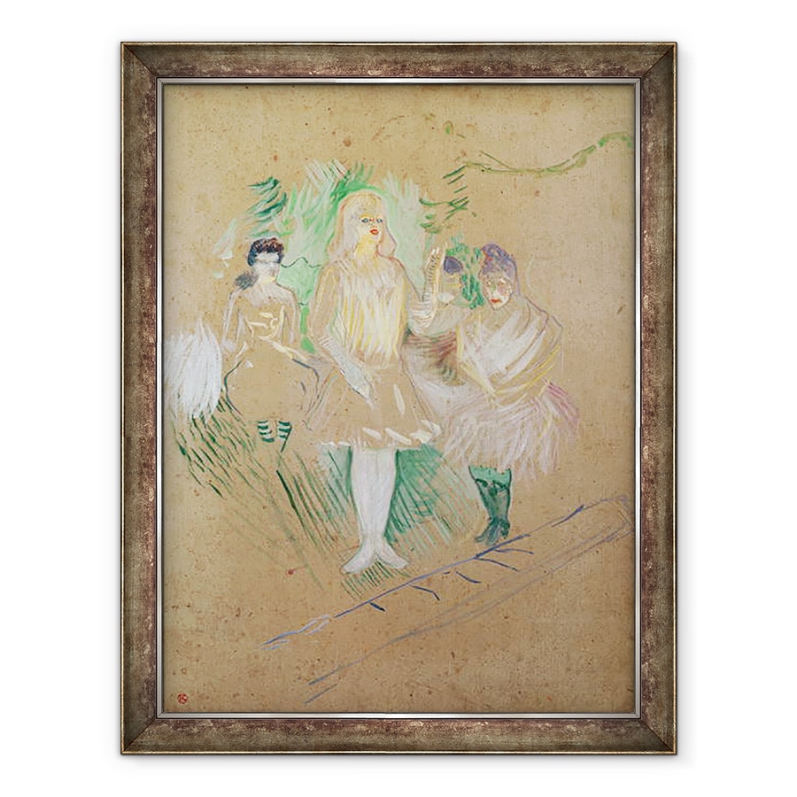 Tablou inramat - Henri de Toulouse-Lautrec - Trei figuri la Folies-Bergères, 60 x 80 cm