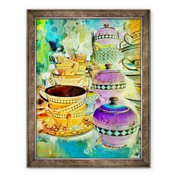 Tablou inramat - AlyZen Moonshadow - Stive de aur si purpuriu, 2014, 70 x 90 cm Tablou inramat - AlyZen Moonshadow - Stive de aur si purpuriu, 2014, 70 x 90 cm