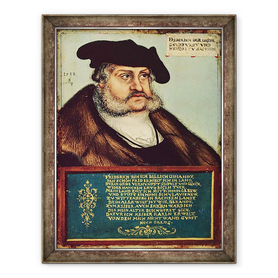 Tablou inramat - Lucas Cranach the Elder - Portret De Frederick III, 60 x 80 cm