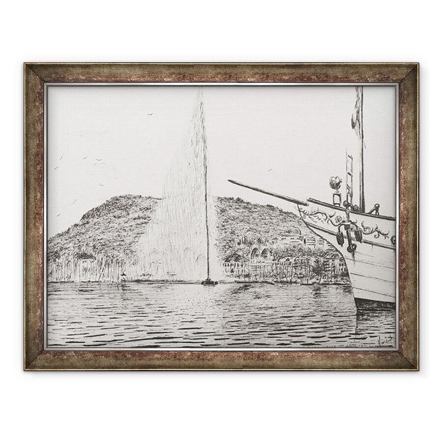 Tablou inramat - Vincent Alexander Booth - Fantana Geneva si arcul crucisatorului de placere, 2011, 60 x 80 cm