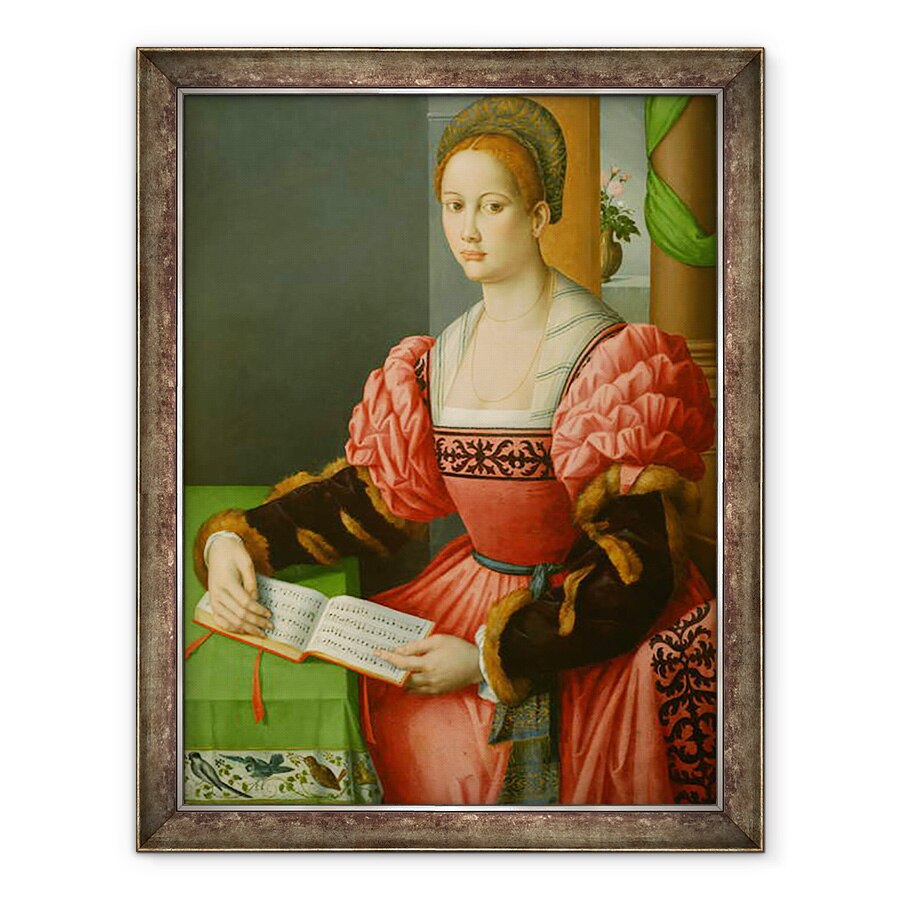 Tablou inramat - Il Bacchiacca, Francesco Ubertini - Portretul unei femei Cu O Carte De Muzica, 60 x 80 cm