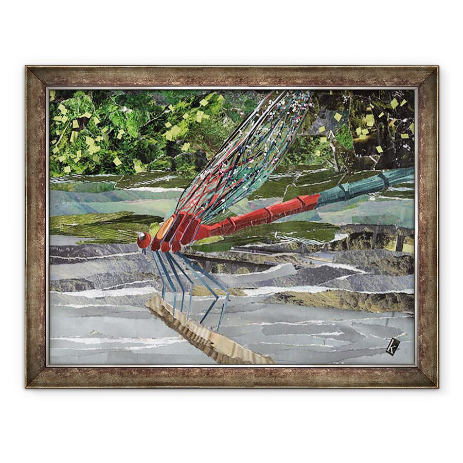 Tablou inramat - Kirstie Adamson - Dragonfly Rosu, 70 x 90 cm