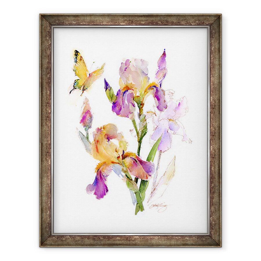 Tablou inramat - John Keeling - Iris cu fluture galben, 2016, 70 x 90 cm