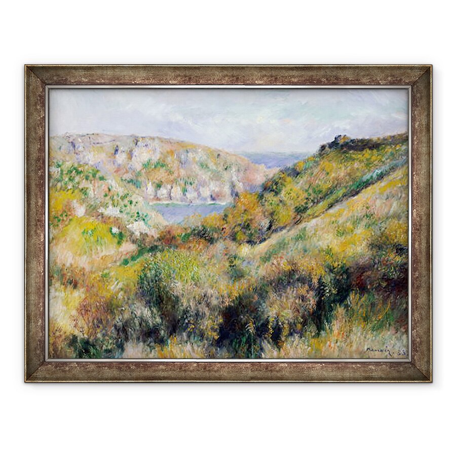 Tablou inramat - Pierre Auguste Renoir - Dealuri in jurul Golfului Moulin Huet, Guernsey, 70 x 90 cm