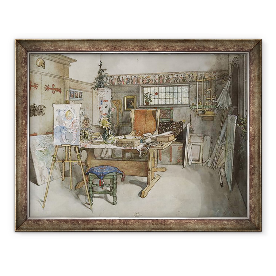 Tablou inramat - Carl Larsson - The Studio, din seria A Home, 70 x 90 cm