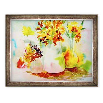 Tablou inramat - Neela Pushparaj - trei vaze, 60 x 80 cm Tablou inramat - Neela Pushparaj - trei vaze, 60 x 80 cm