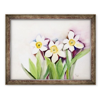 Tablou inramat - Neela Pushparaj - Trei narcise, 60 x 80 cm Tablou inramat - Neela Pushparaj - Trei narcise, 60 x 80 cm
