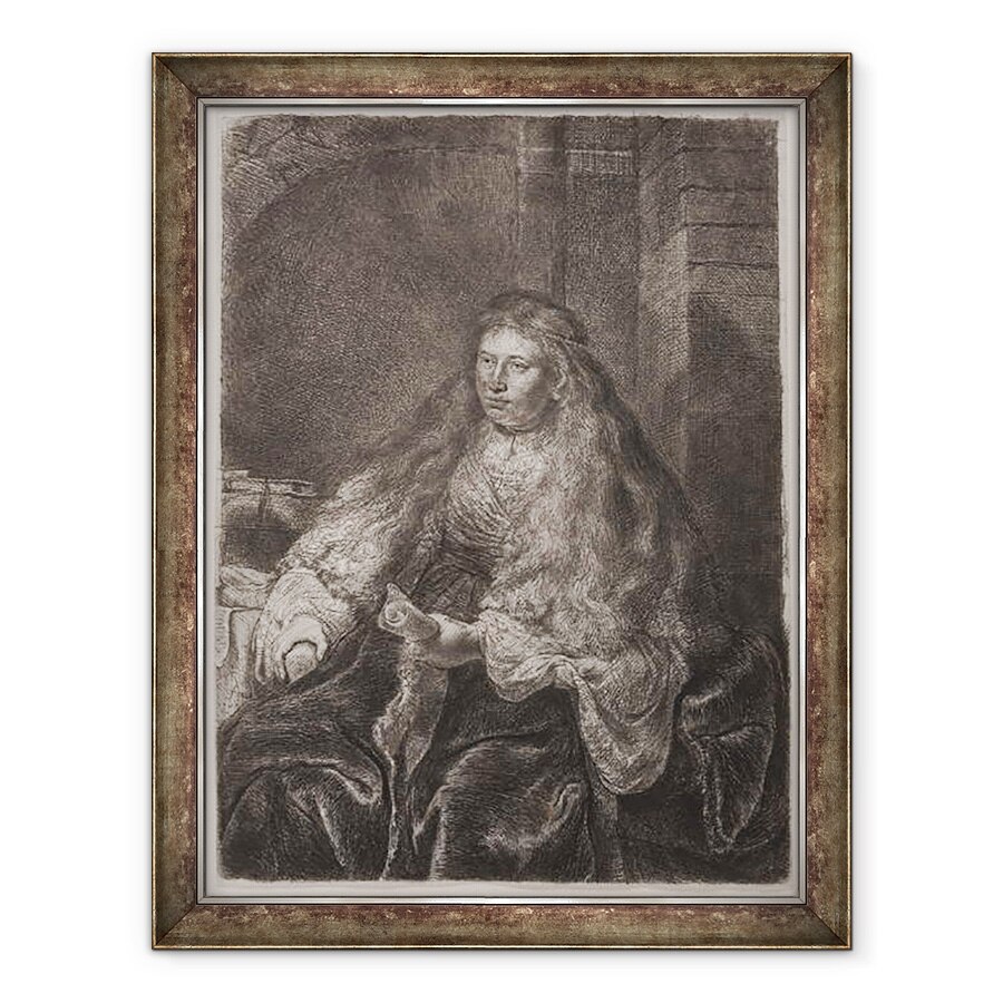 Tablou inramat - Rembrandt Harmensz van Rijn - Fata cu parul lung care se incadreaza pe umeri, sau Marea mireasa evreiasca, 60 x 80 cm