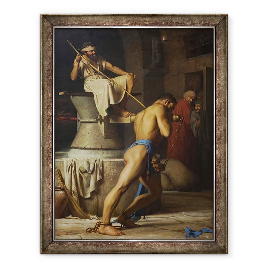 Tablou inramat - Carl Bloch - Samson si Filistenii, 60 x 80 cm