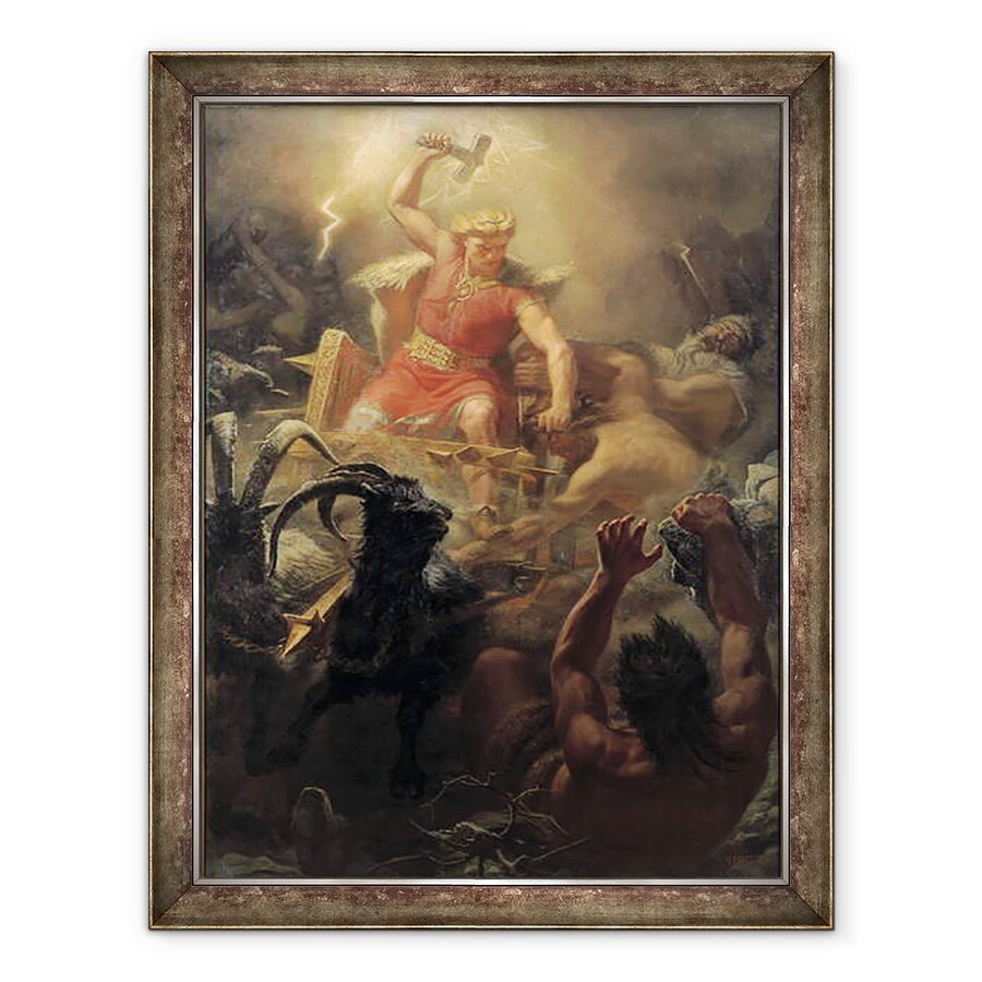 Tablou inramat - Marten Eskil Winge - Lupta lui Thor cu Giants, 70 x 90 cm