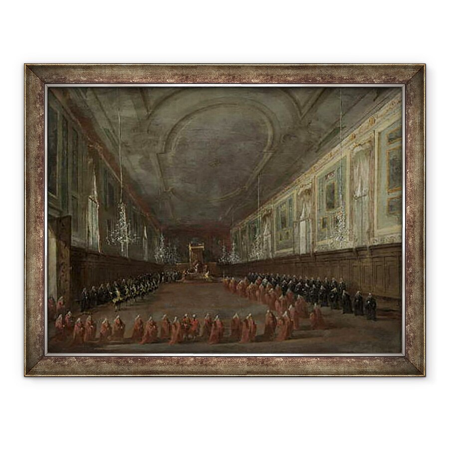 Tablou inramat - Francesco Guardi - Papa Pius al VI-lea Coborand tronul, 70 x 90 cm
