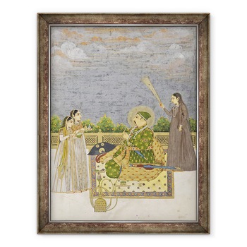 Tablou inramat - Scoala Mughal - imparatul Muhammad Shah, 70 x 90 cm Tablou inramat - Scoala Mughal - imparatul Muhammad Shah, 70 x 90 cm