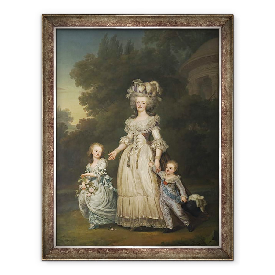 Tablou inramat - Adolf Ulrich Wertmuller - Regina Maria Antoaneta cu copiii ei in Parcul Trianon, 70 x 90 cm