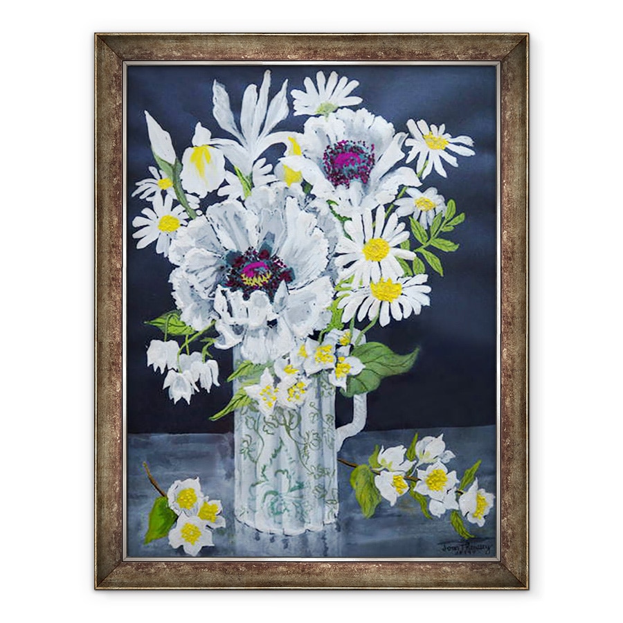 Tablou inramat - Joan Thewsey - Maci albi, Marguerite si Philadelphus, 70 x 90 cm