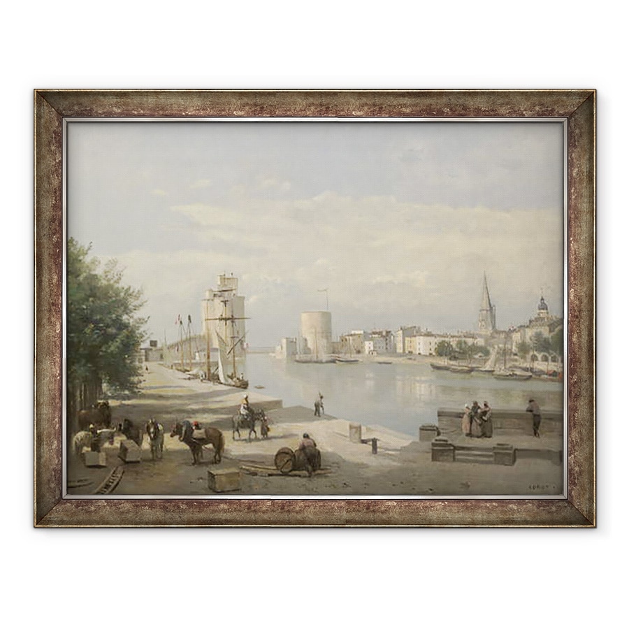 Tablou inramat - Jean Baptiste Camille Corot - Portul La Rochelle, 70 x 90 cm