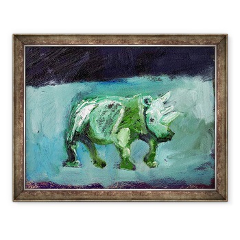Tablou inramat - Gigi Sudbury - Rinocerul, 2002, 60 x 80 cm Tablou inramat - Gigi Sudbury - Rinocerul, 2002, 60 x 80 cm
